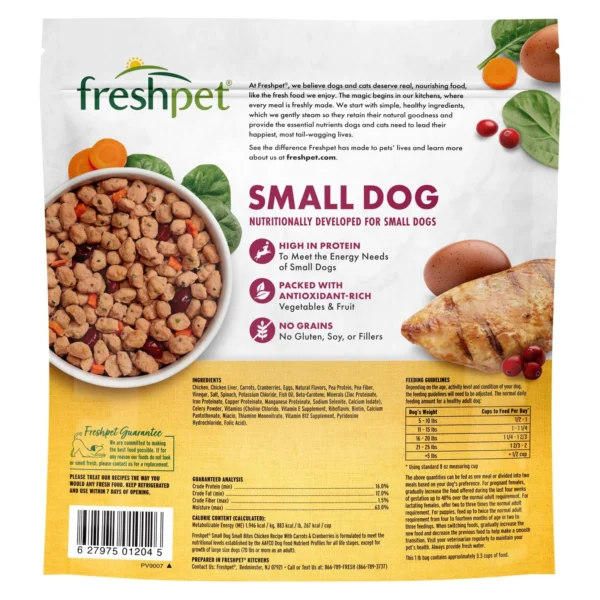 Freshpet Healthy & Natural Food for Small Dogs/Breeds, Fresh Grain Free Chicken Recipe, 1lb - Image 3